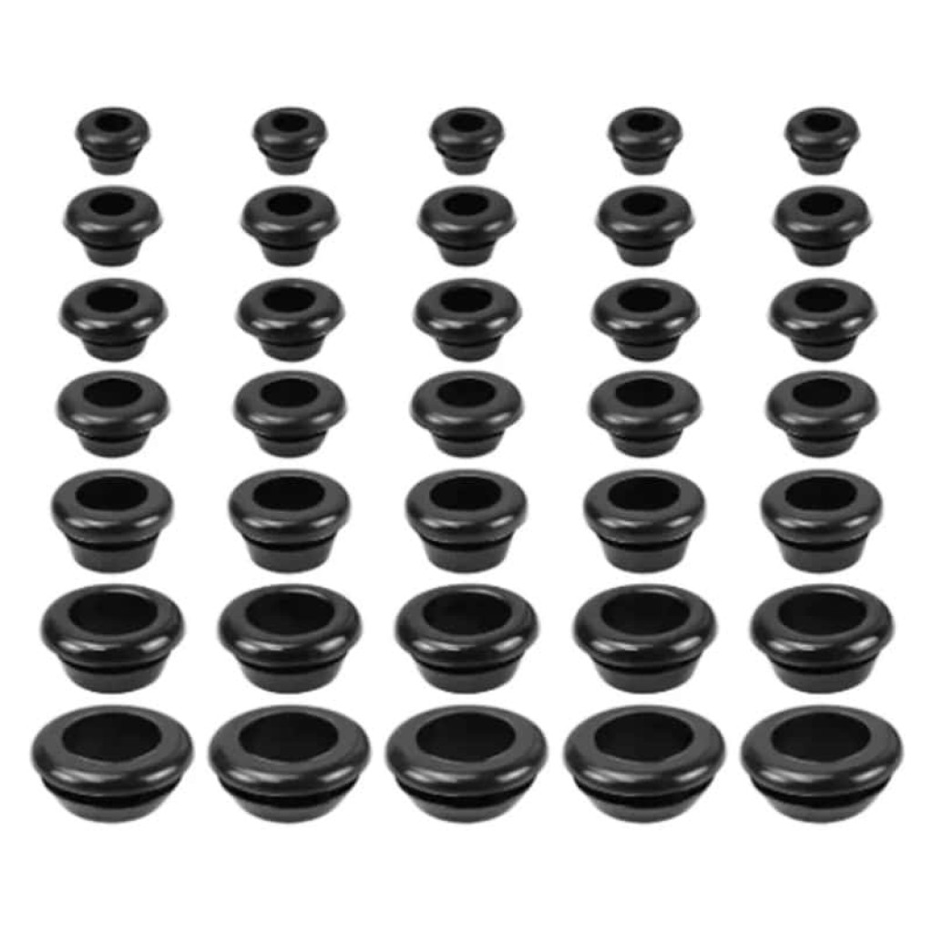 70-Piece Rubber Grommet Assortment Kit for Wire & Cable Protection 70-Piece Rubber Grommet Assortment Kit for Wire & Cable Protection