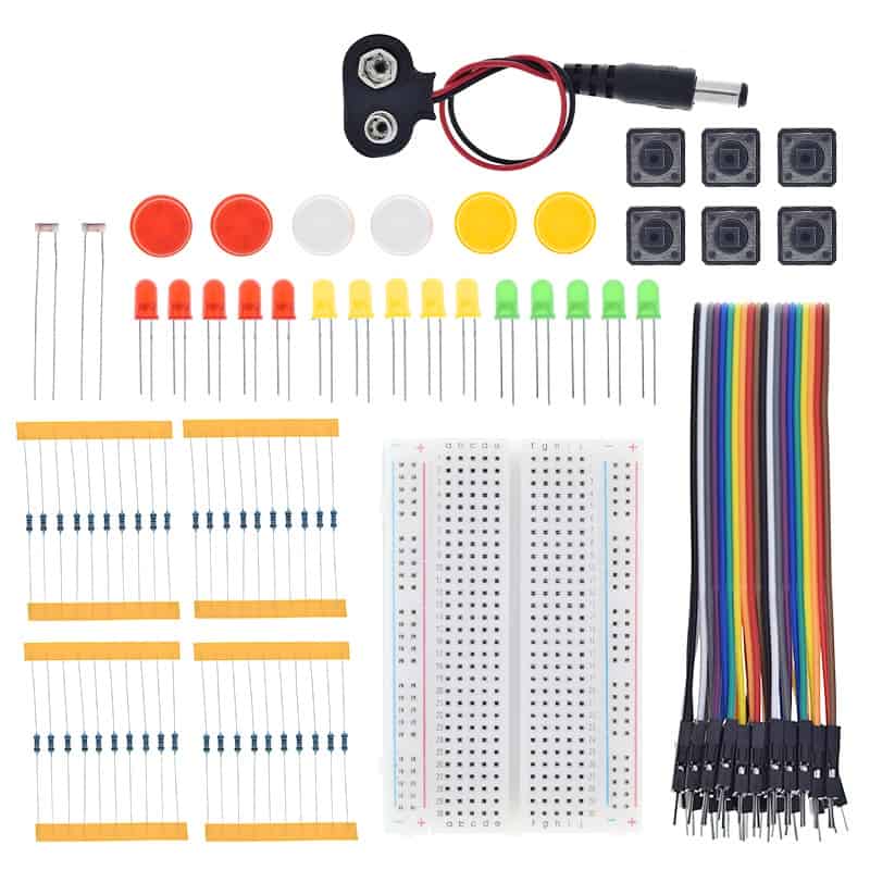 Experimenters Breadboard Parts Kit With Solderless Breadboard PCBoard.ca