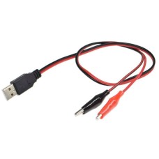 USB Male to Alligator Clips