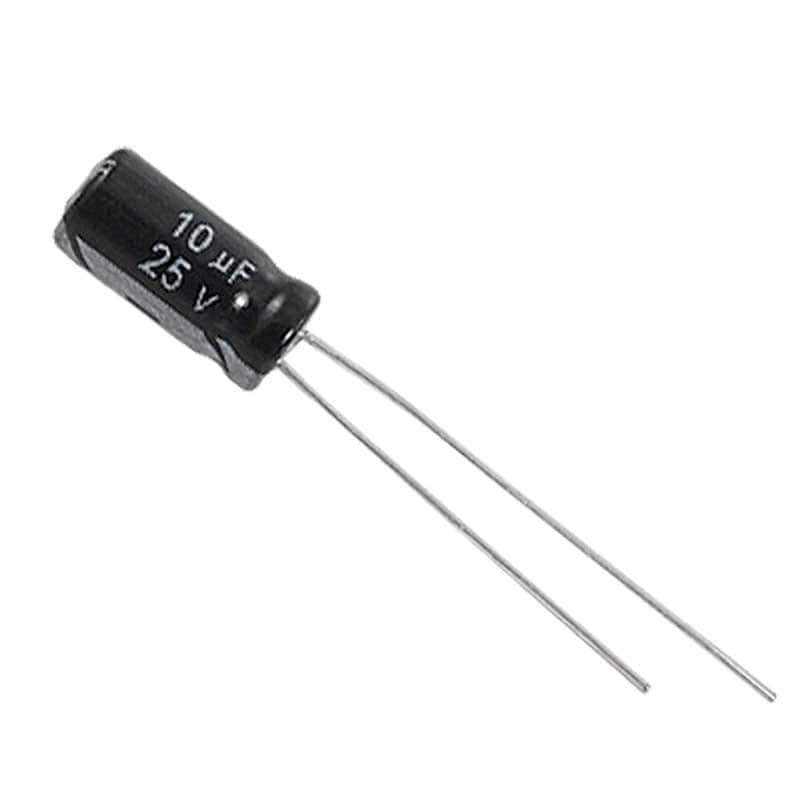 10uf / 25v 105 degree Aluminum Electrolytic Capacitor PCBoard.ca