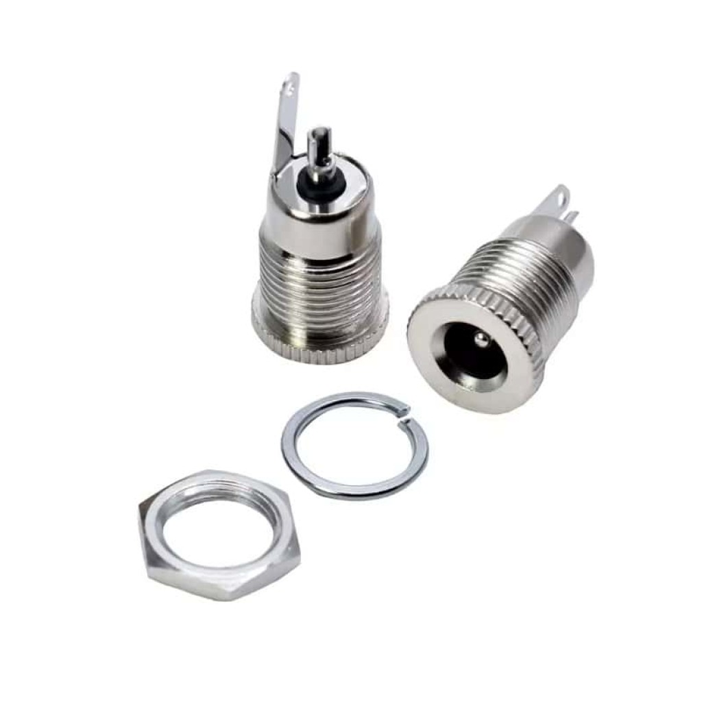 5.5x2.1mm Metal Panel Mount DC Power Jack with Nut & Lock Washer 5.5x2.1mm Metal Panel Mount DC Power Jack with Nut & Lock Washer