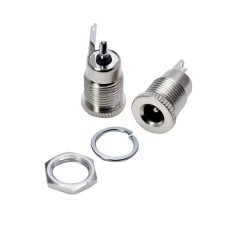 5.5x2.1mm Metal Panel Mount DC Power Jack with Nut & Lock Washer 5.5x2.1mm Metal Panel Mount DC Power Jack with Nut & Lock Washer