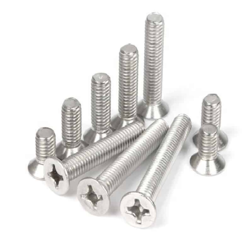 18-8 Stainless Steel Thread Cutting Screw Type F 1/4-20 Thread Size Plain Finish