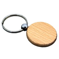 Laser Engravable Circular Wooden Key Chain (20)