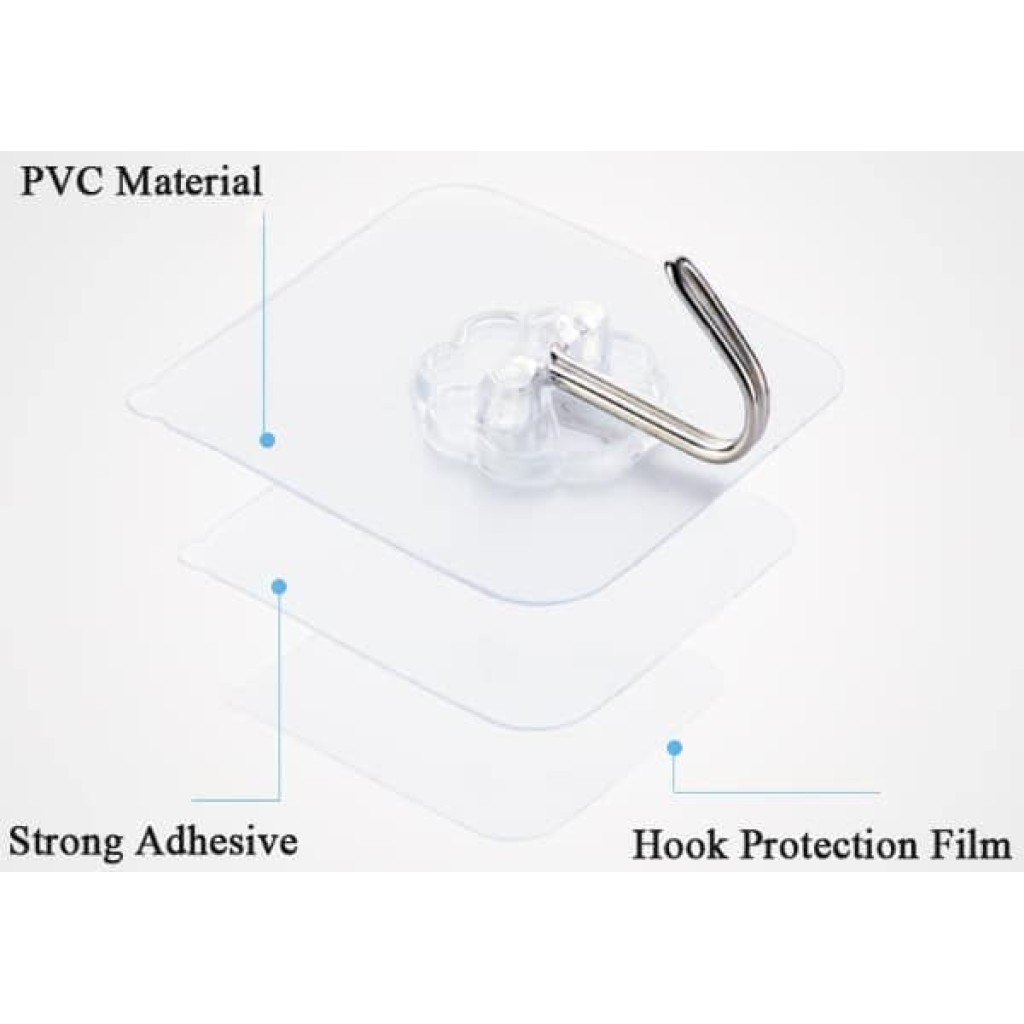 Generic 12Pcs Plastic Hooks Self Adhesive, Wall Hooks, for Hanging