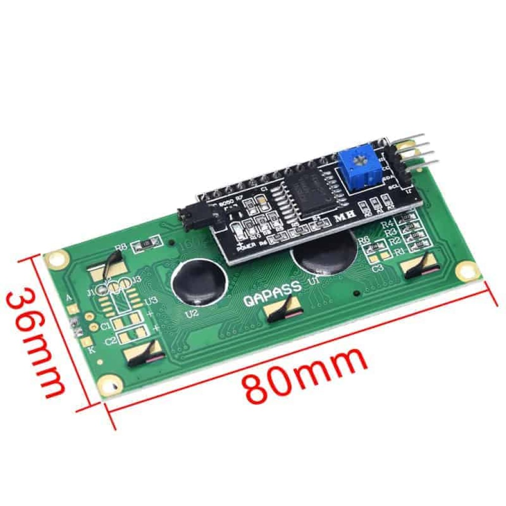 sii 2x16 LCD Module with IIC/I2C Interface | PCBoard.ca