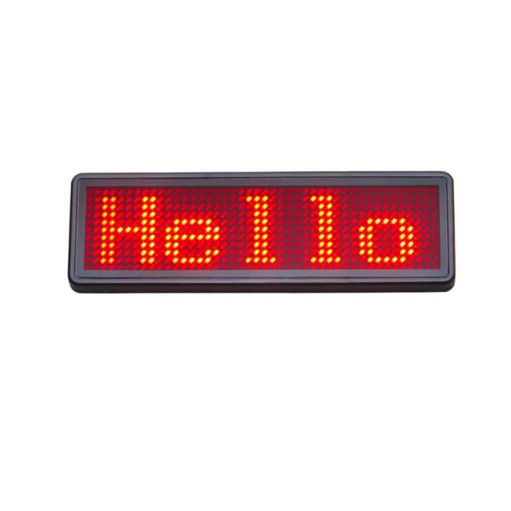 Programmable Rechargeable LED Name Tag Badge