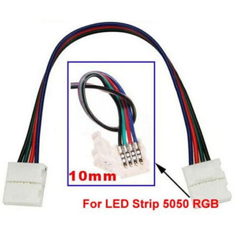 Sarini 20pcs LED Strip Connector 4-Pin 10mm RGB 5050 Solderless Closure