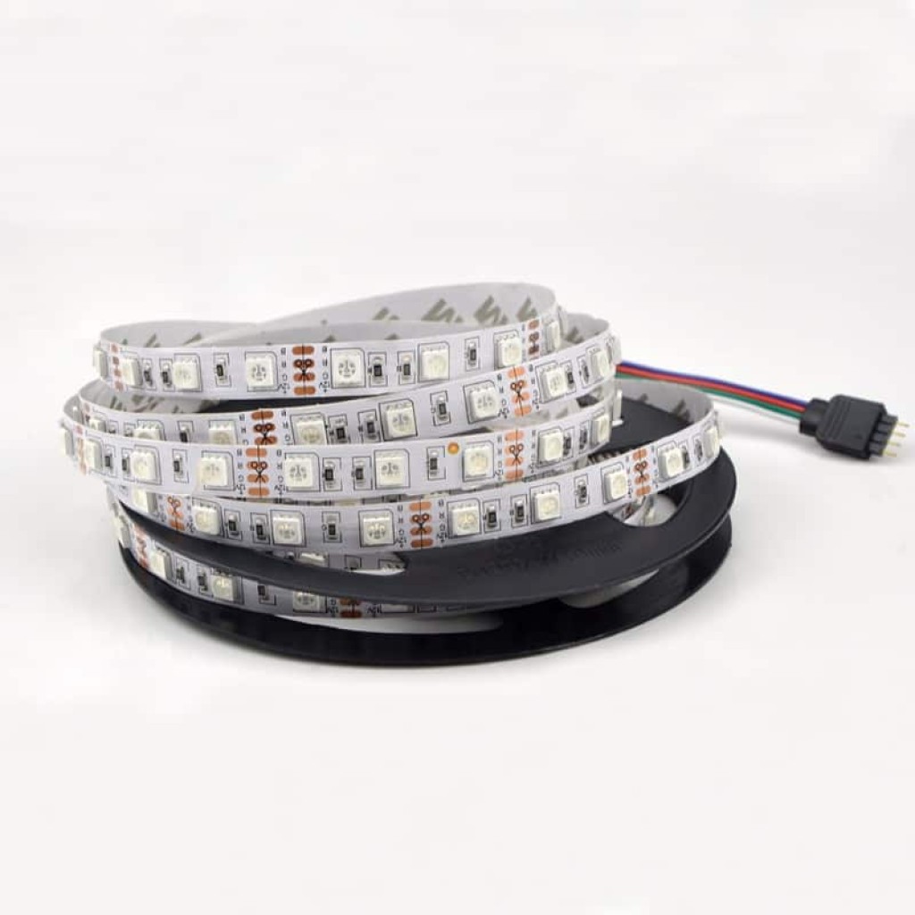 RGB LED Ribbon 12V with 300 LEDs on 5M 16.4ft Ribbon PCBoard.ca USA