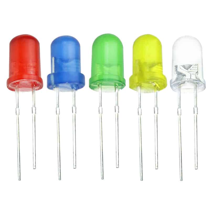 RED GREEN YELLOW WHITE BLUE. LED 3mm 5 colours