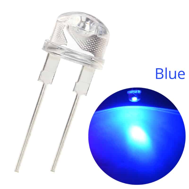 blue bleu azul blauw 10 LED 1,8mm BLAU im Set Linse diffus weiß blaue LEDs 