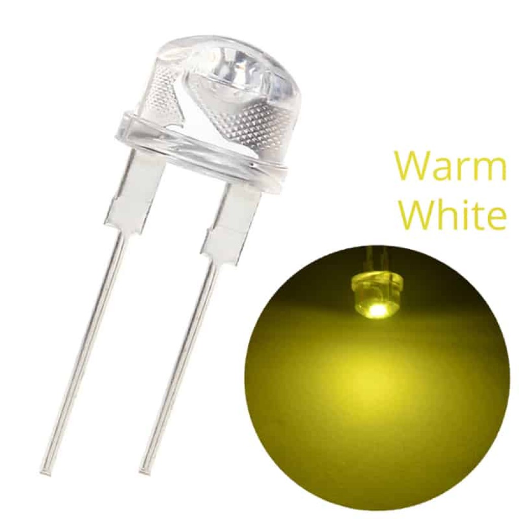 8mm 0.5W Bright Warm White LED
