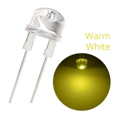 10 x Flat Piranha Warm Soft White LED Light Super Bright LEDs Ultra 3mm 5mm Tail 