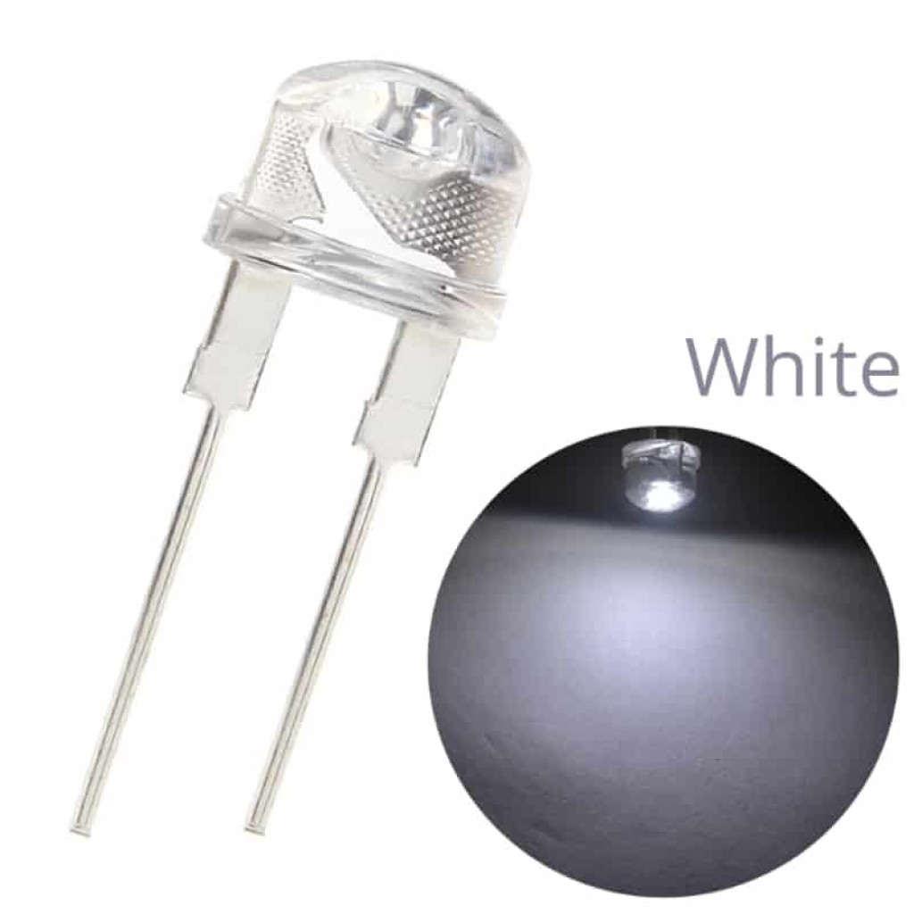8mm 0.5W Bright White LED