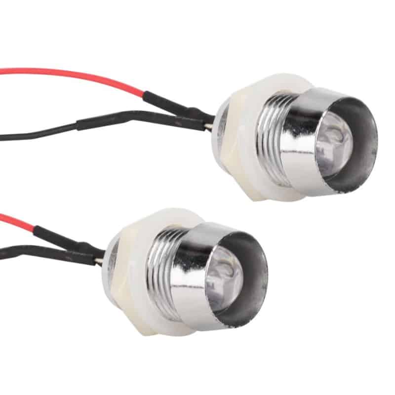 thumbnail image 2 of 10x 3mm Amber Orange Pre-Wired 12v LEDs - 6" Leads, Built-in Resistor, 10,000 Mcd 2 of 4