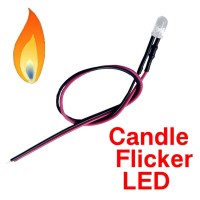 5mm Prewired Candle Flicker LED 5V-14V DC 5mm Prewired Candle Flicker LED 5V-14V DC