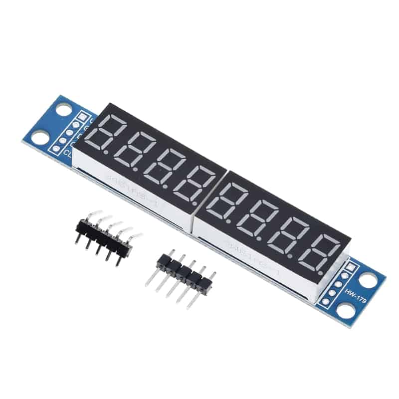 MAX7219 8-Digit 7-Segment Display with Red LEDs