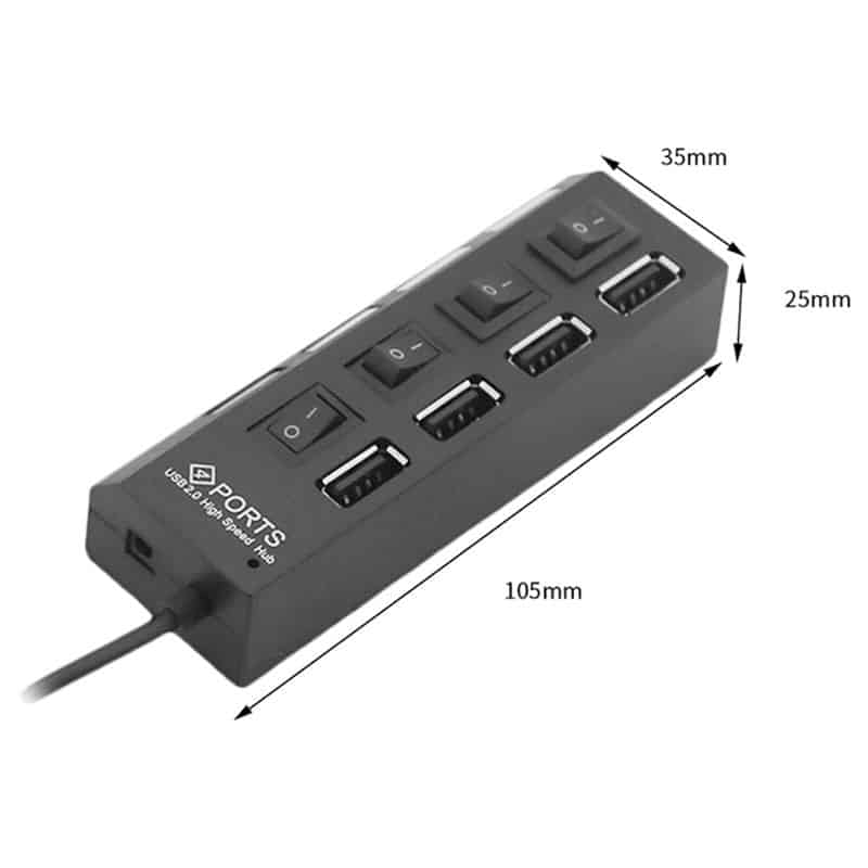 4 Port USB Hub with On/Off Switches PCBoard.ca