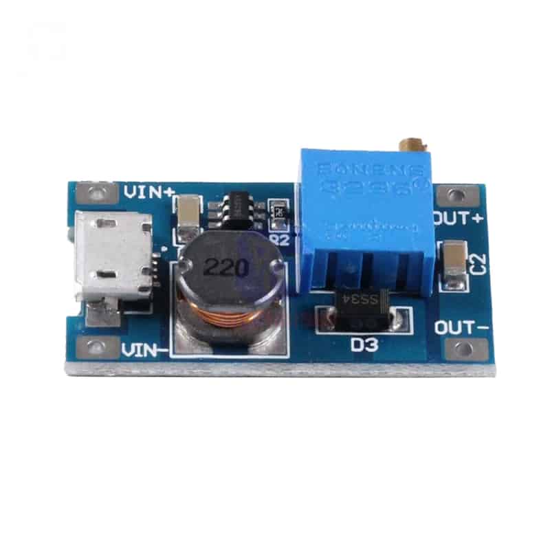 MT3608 526V Boost Regulator with a Micro USB Port