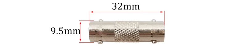 BNC-F to BNC-F Adapter for NanoVNA Oscilloscope and RF Test Equipment Dimensions