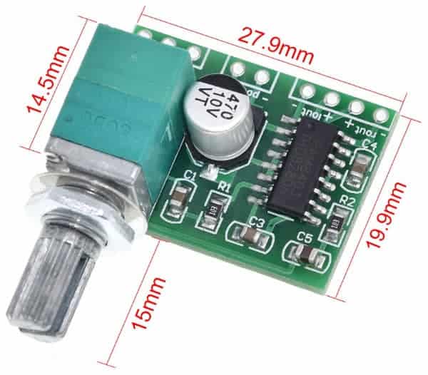 Stereo 3W Digital Amplifier with Volume Control PCBoard.ca