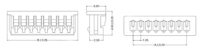 Molex PicoBlade 1.25mm Pitch Connector Dimensions