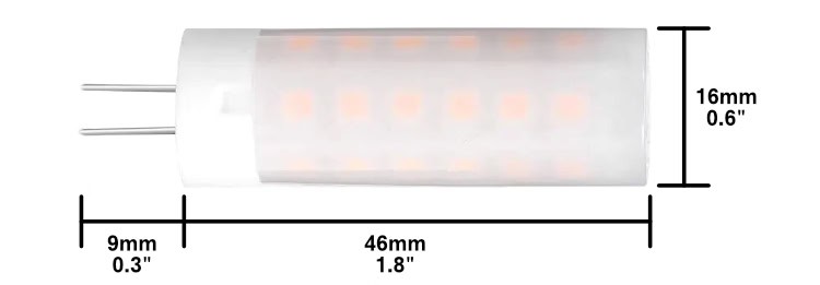 LED flickering flame bulb dimensions