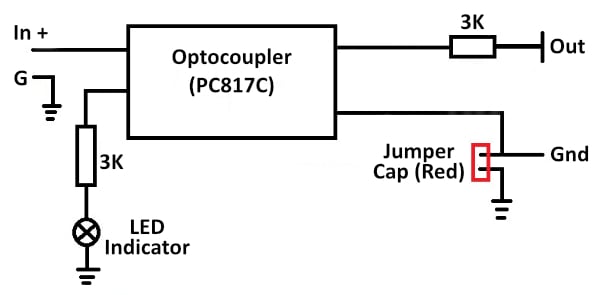 4-Channel Optocoupler Module Schematic