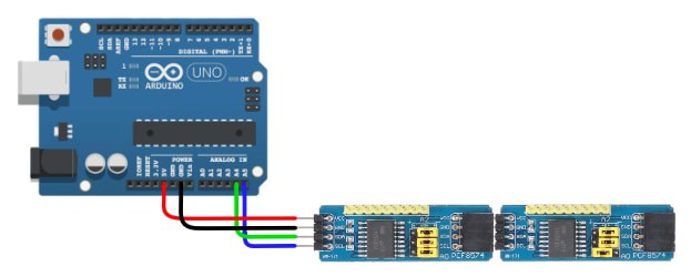 Arduino PCF8574 PCF8574T I2C 8 Bit IO GPIO expander module & Ra_da 