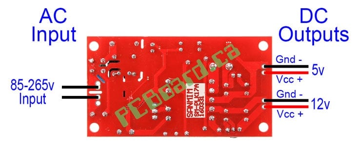 12V and 5V 1A Dual Voltage Switching Power Supply